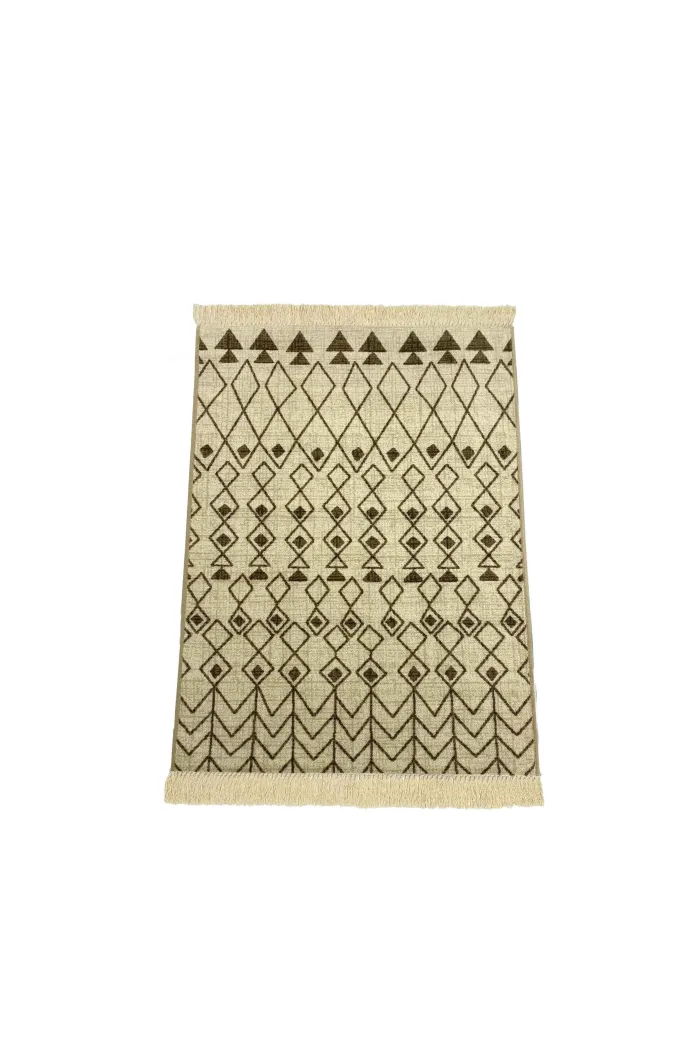 Alfombra vintage flecos antideslizante 140x100 cm - Natural