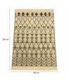 Alfombra vintage flecos antideslizante 200x150 cm - Natural