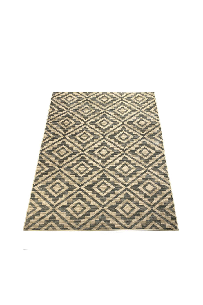 Alfombra chenilla (200x140 cm) rombos marrón