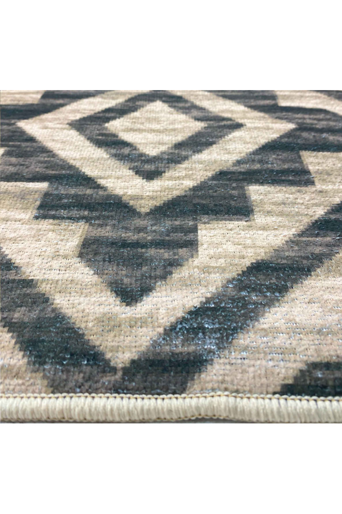 Alfombra chenilla (200x140 cm) rombos marrón