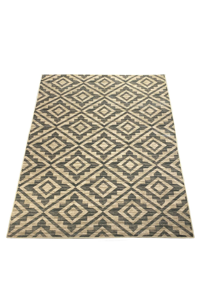 Alfombra chenilla (230x160 cm) rombos marrón