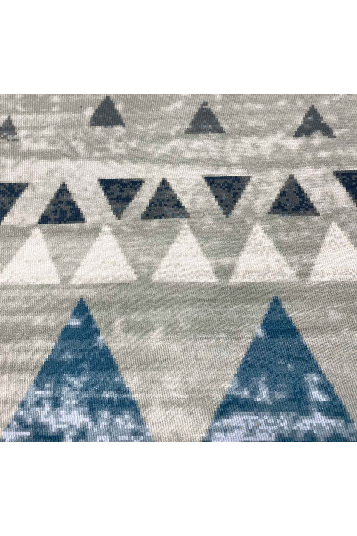 Alfombra microfibra (180x120 cm) triangles - azul