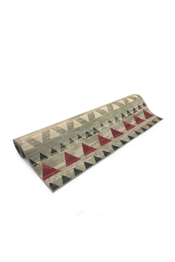Alfombra microfibra (180x120 cm) triangles - rojo