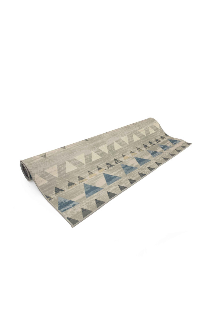 Alfombra microfibra (200x140 cm) triangles - Azul