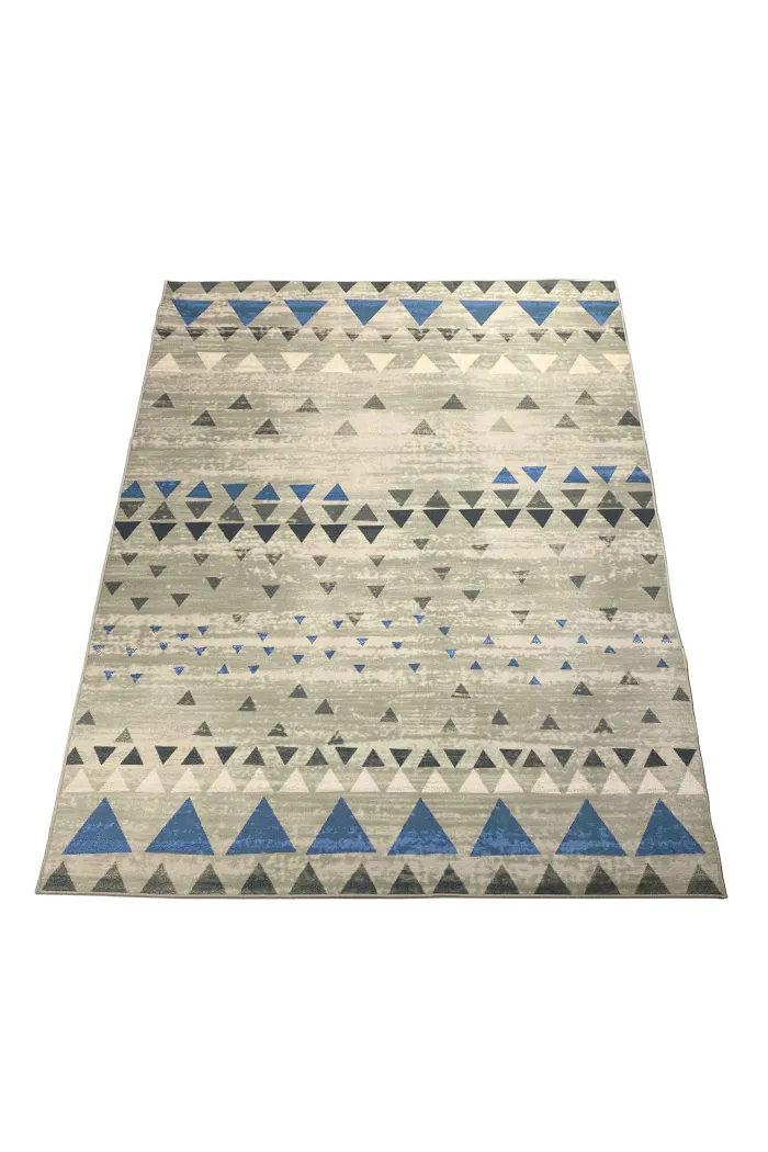 Alfombra microfibra (230x160 cm) triangles - Azul