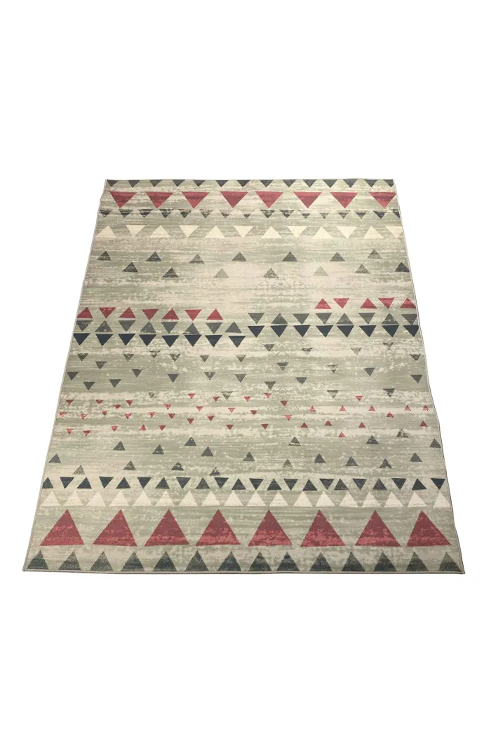 Alfombra microfibra (230x160 cm) triangles - Rojo