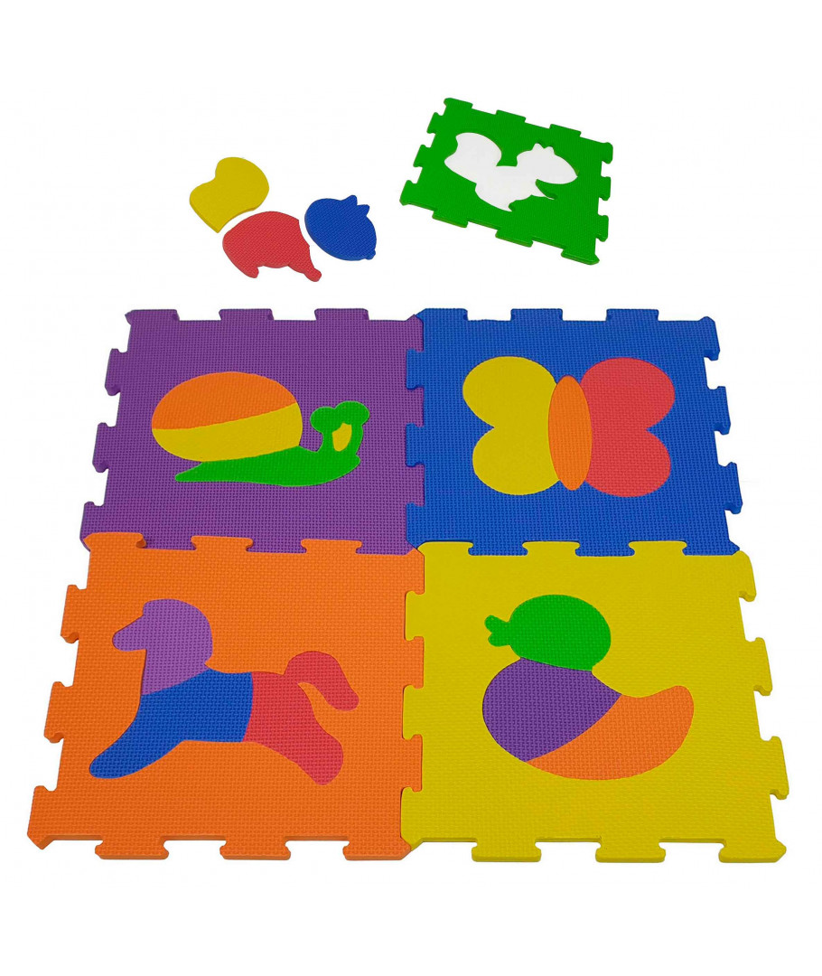 Alfombra puzzle animales infantil 10 piezas (30 x 30 cm) - THE
