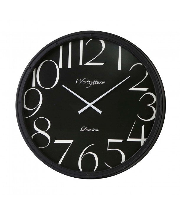 Reloj pared moderno Ø76 cm - Marco negro