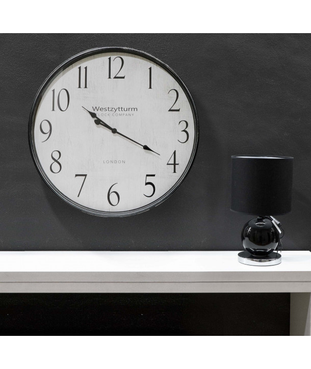 Reloj pared PVC Ø76 cm - Marco negro