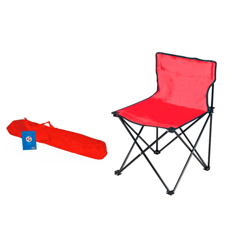 Silla de camping plegable roja