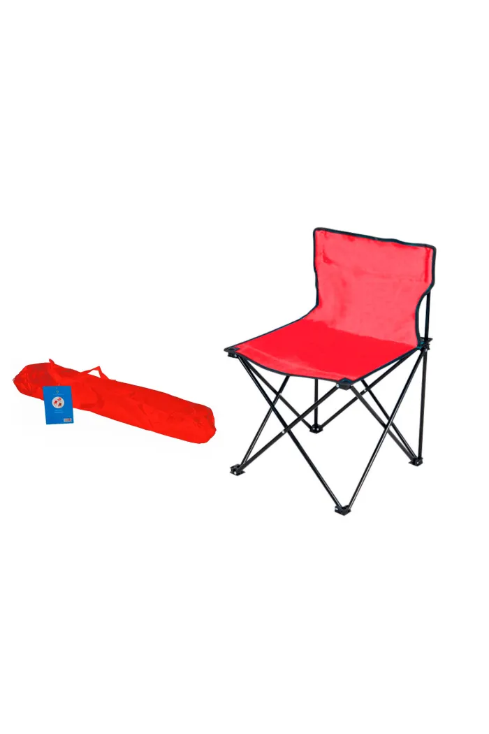 Silla de camping plegable roja