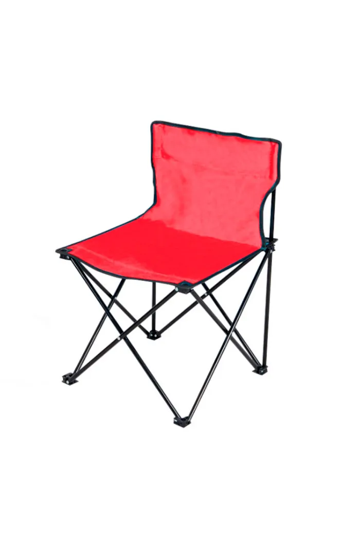 Silla de camping plegable roja