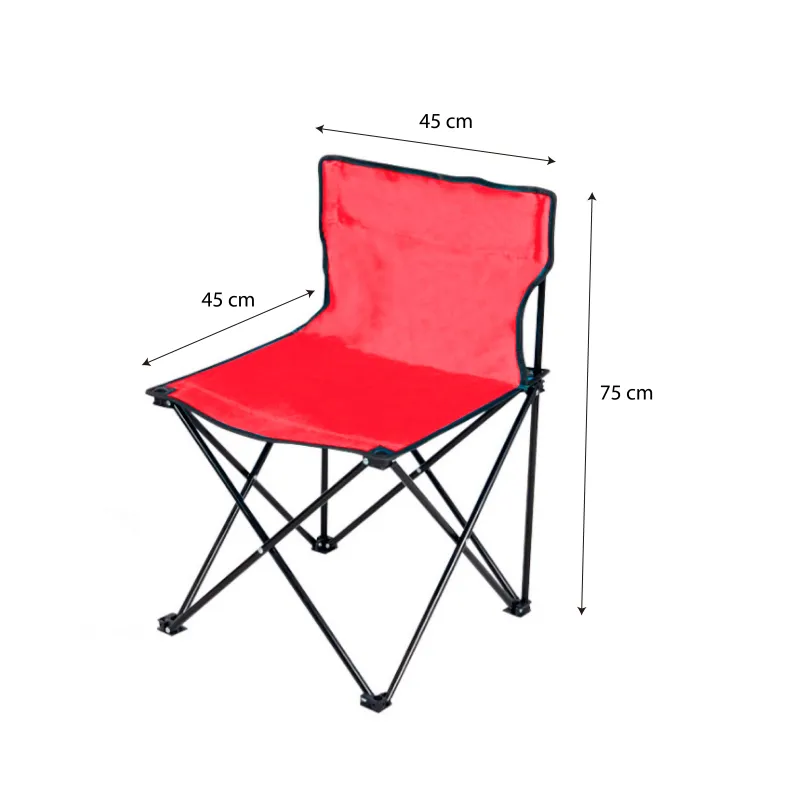 Silla de camping plegable roja