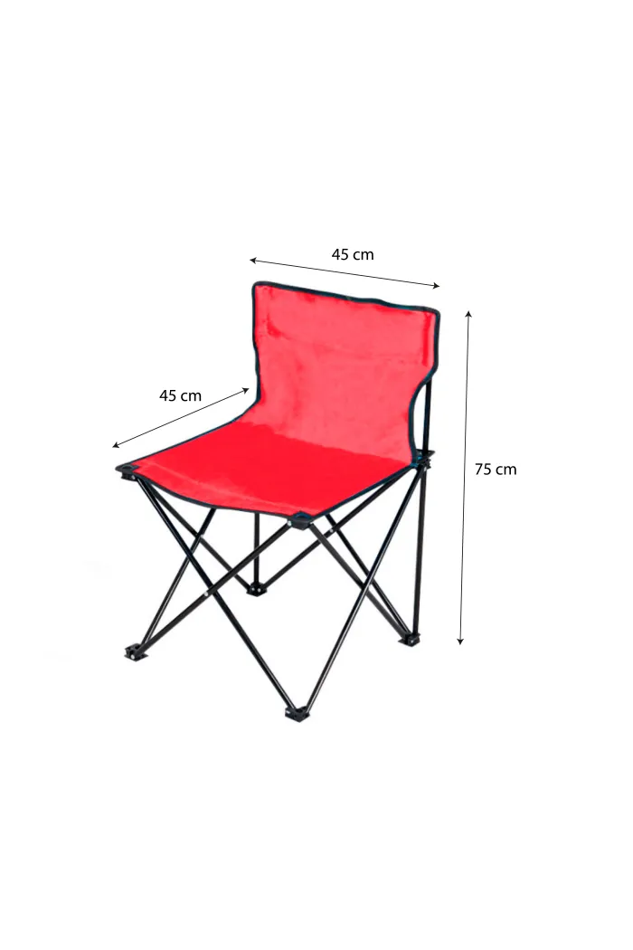 Silla de camping plegable roja