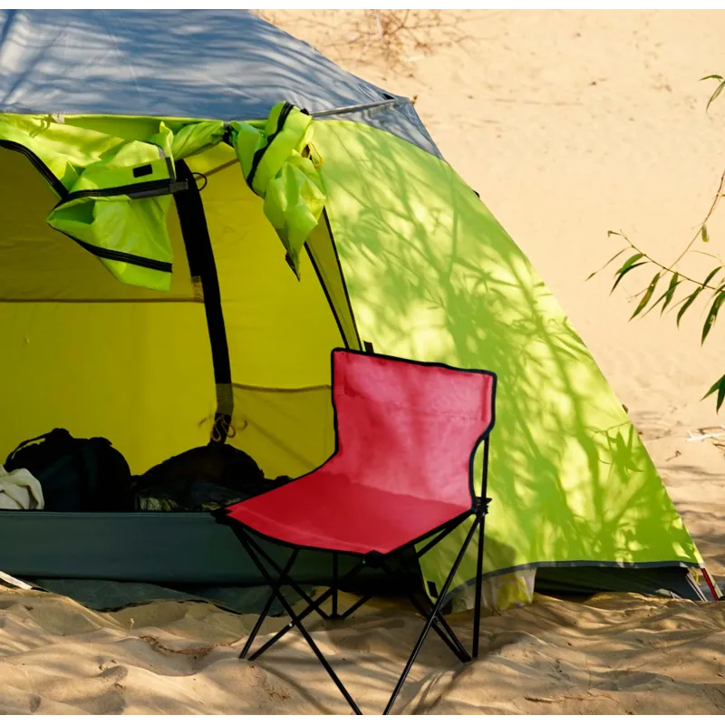 Silla de camping plegable roja