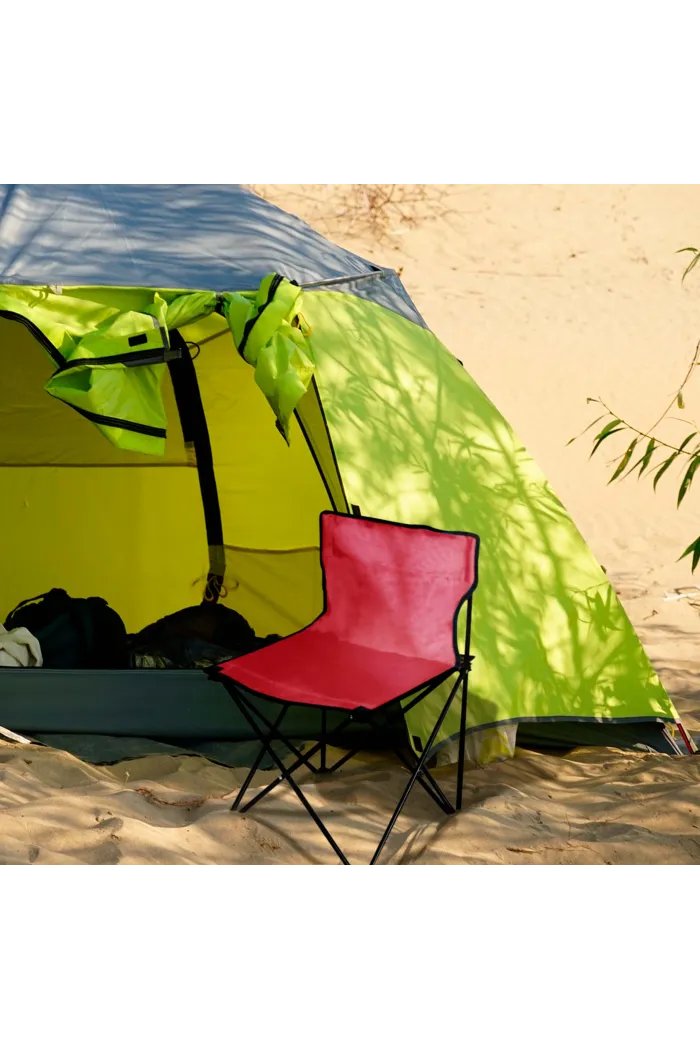Silla de camping plegable roja