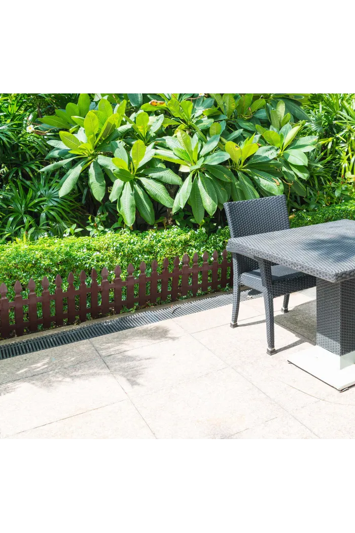 Valla marrón de jardín 4 piezas