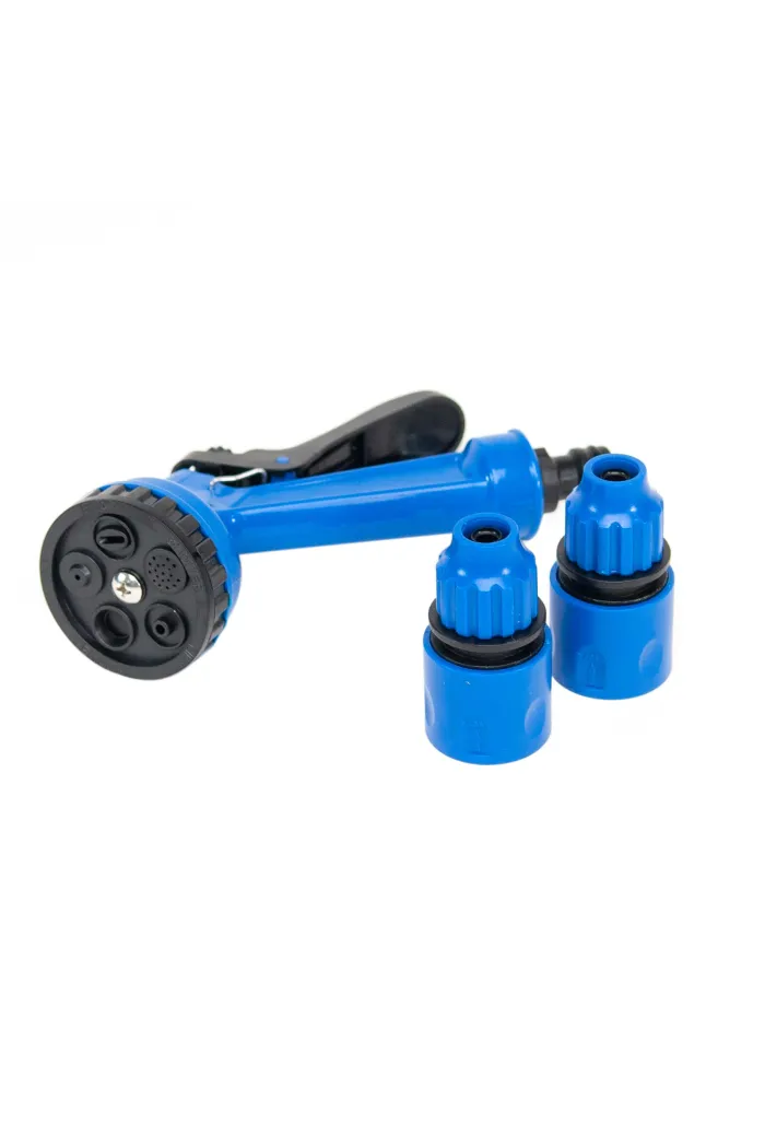 Manguera Flexible en Espiral con 7 Funciones de 7.5M Azul