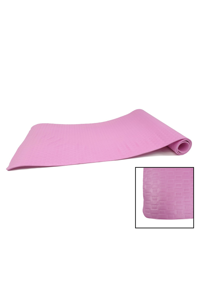 Esterilla de yoga antideslizante con correa (60 cm x 188 cm) - Rosa