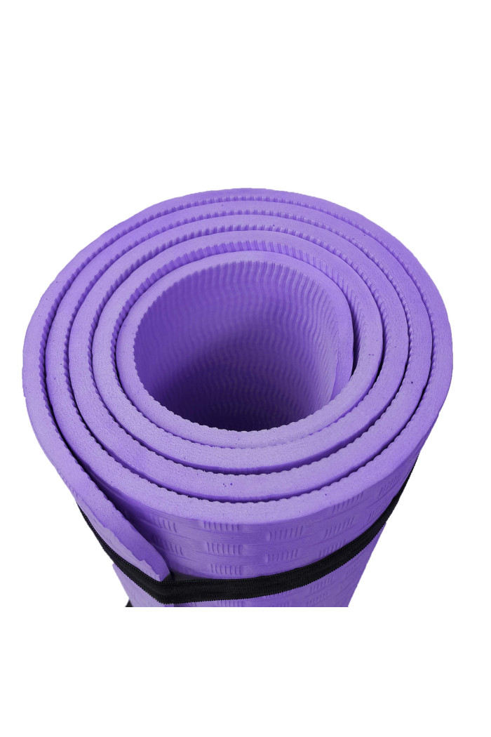 Esterilla de yoga antideslizante con correa (60 cm x 188 cm) - Morado