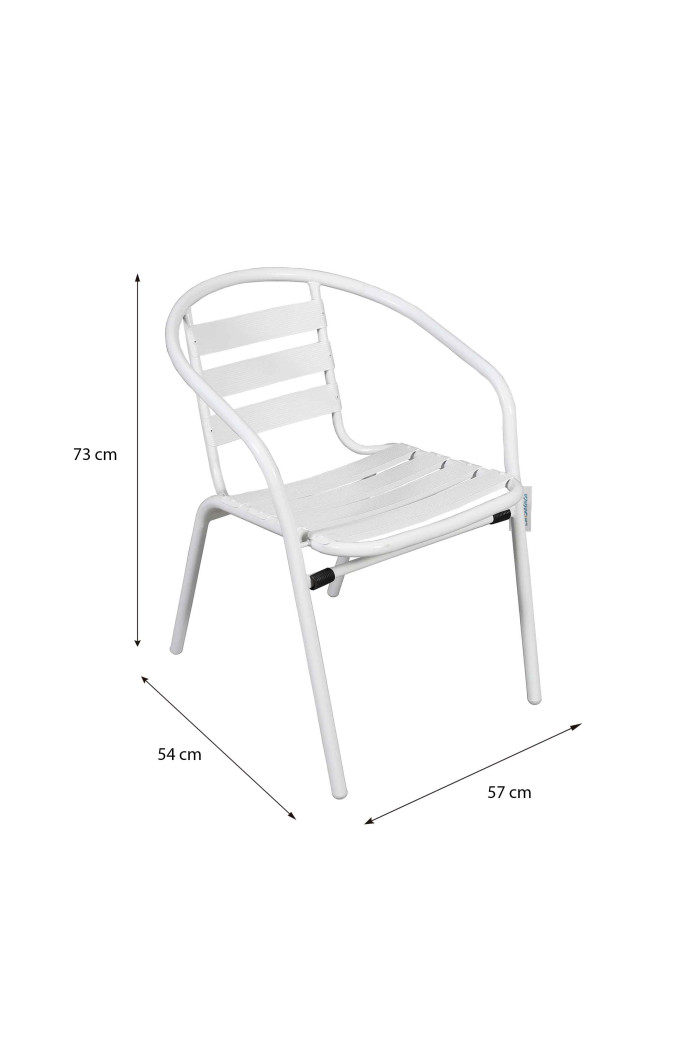 Silla de aluminio blanco