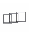Set de 3 estantes grises cubo