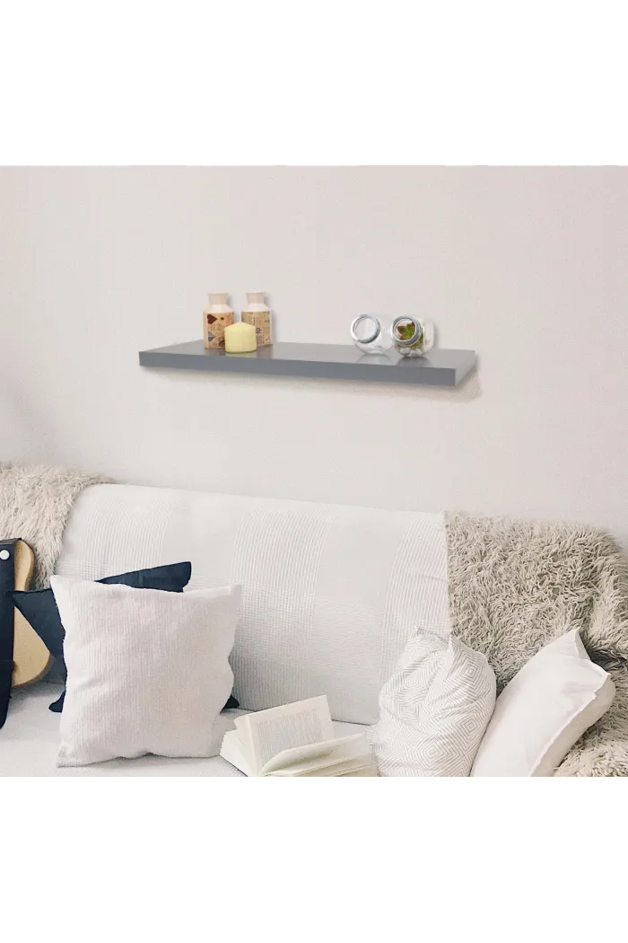 Estante gris de pared madera 80 cm
