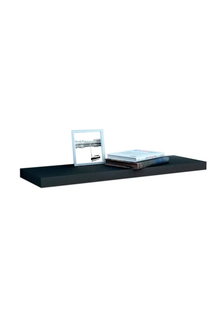 Estante negro de pared madera 80 cm