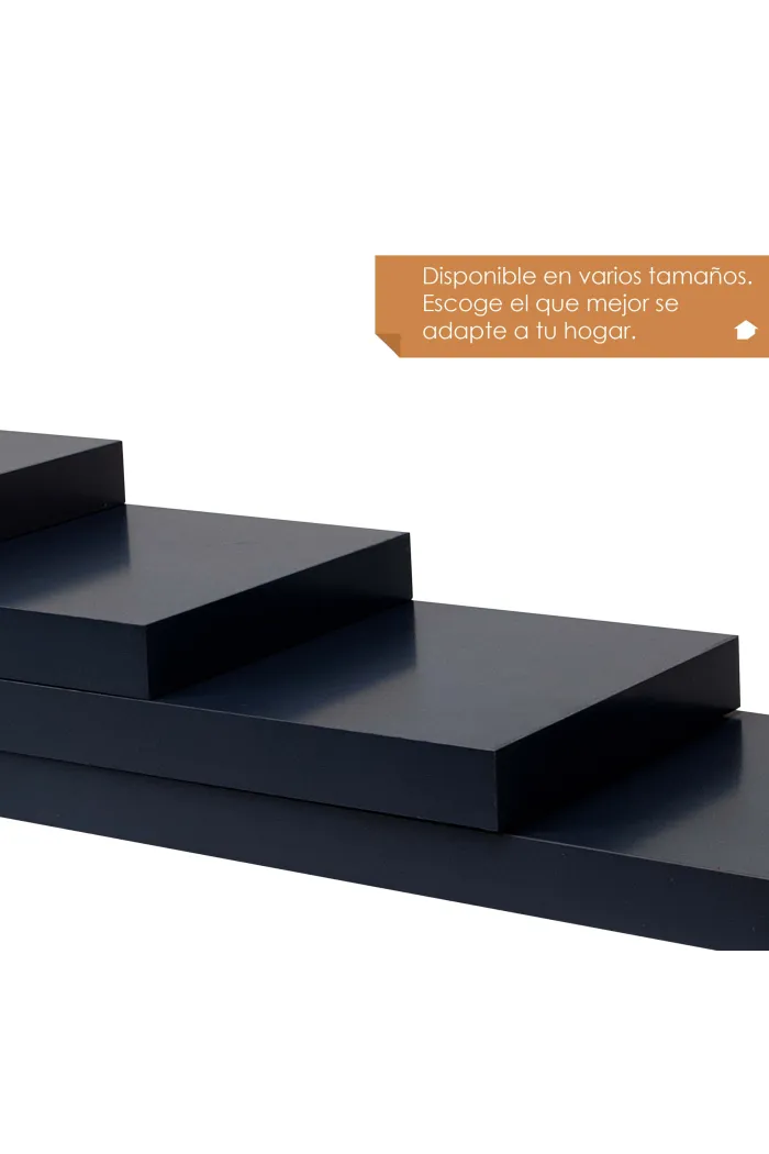 Estante negro de pared madera 100 cm