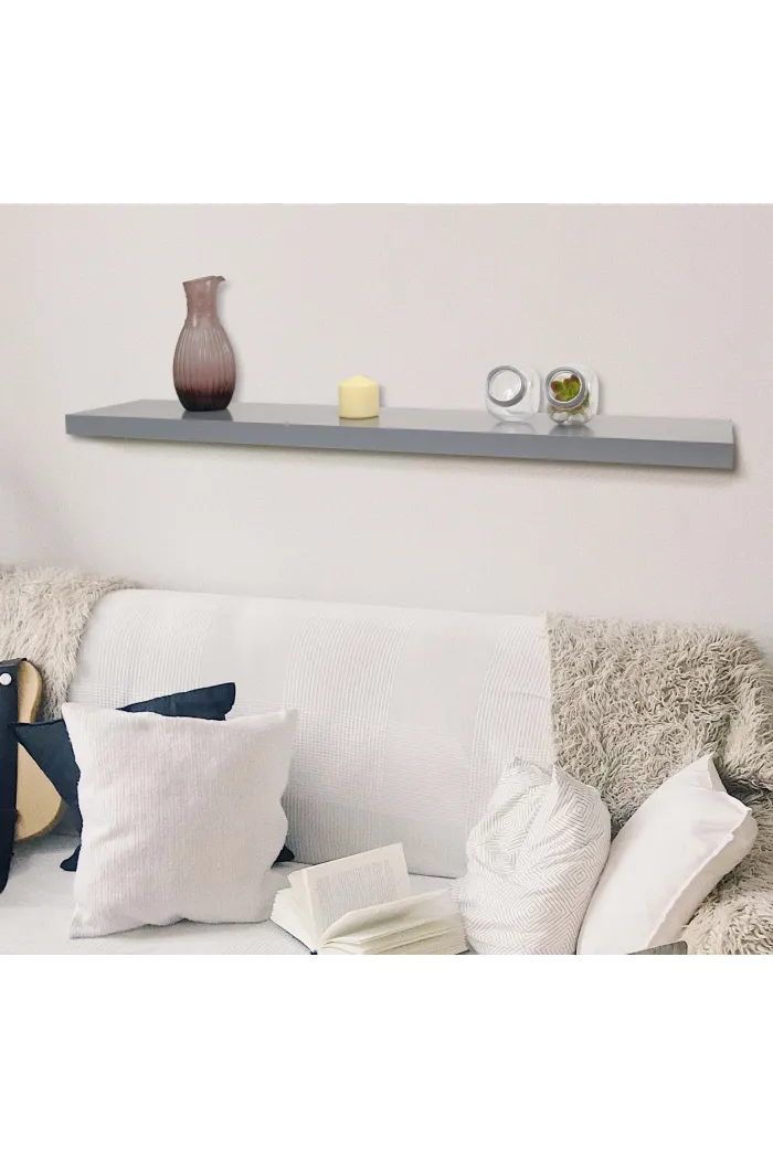 Estante gris de pared madera 120 cm