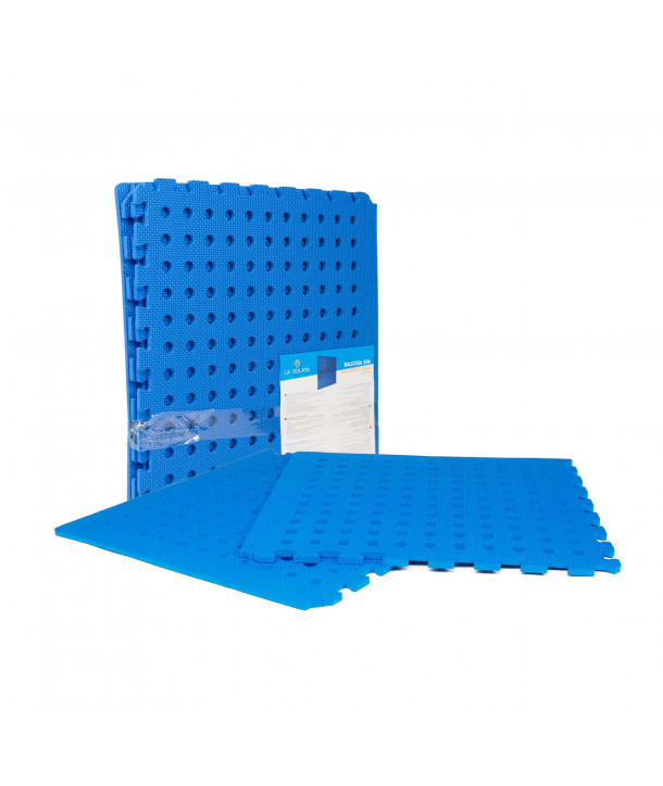 Alfombra puzzle 4 piezas agujeros azul (60 x 60 cm)