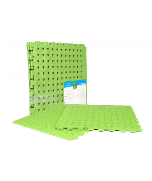 Alfombra puzzle 4 piezas agujeros verde (60 x 60 cm)