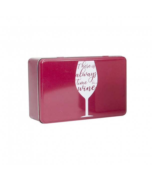 Caja de metal rectangular 20x13 cm - There is always time for a wine