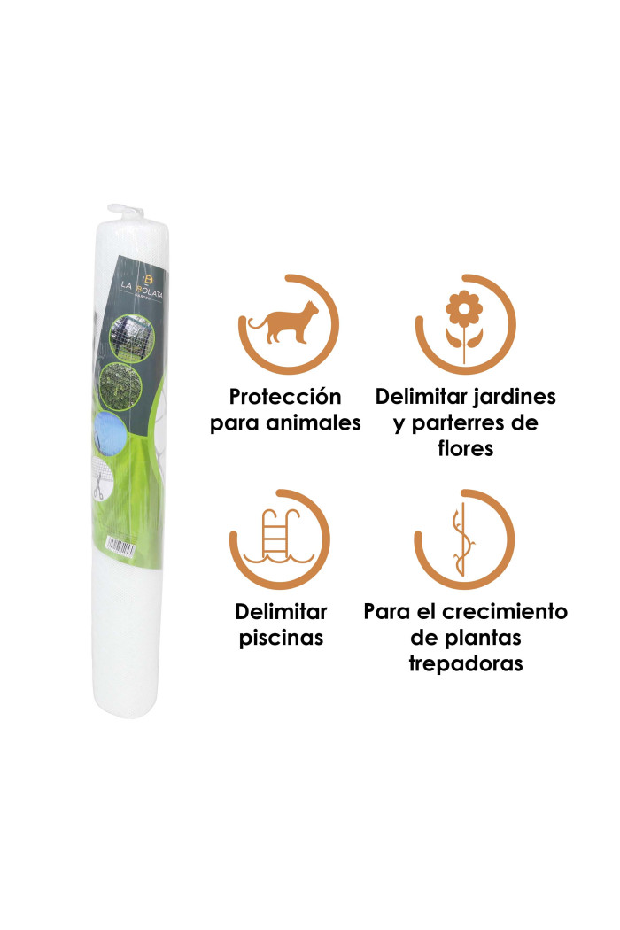 Malla de plástico (2x2 mm)  fino blanco 180g/m²