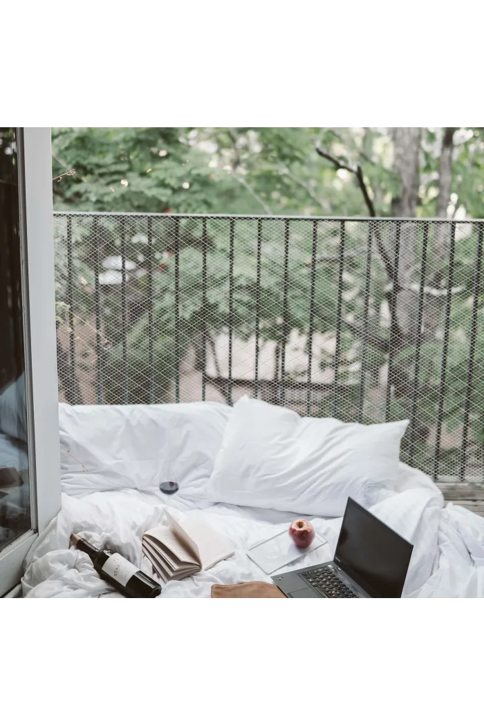 Malla de plástico (2x2 mm) fino blanco 180g/m²