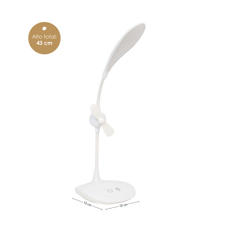 Lámpara flexo LED para escritorio con ventilador