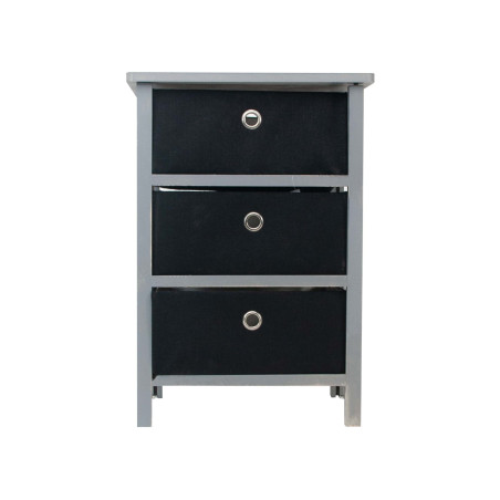 Mueble auxiliar de madera 3 cajones - Gris/Negro