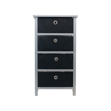 Mueble auxiliar de madera 4 cajones - Gris/Negro