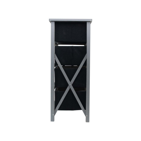 Mueble auxiliar de madera 4 cajones - Gris/Negro