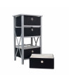 Mueble auxiliar de madera 4 cajones - Gris/Negro