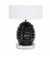 Lámpara para mesa con base de cerámica negra - Blanco