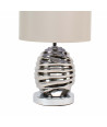 Lámpara para mesa con base de cerámica metalizada - Beige