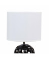Lámpara moderna para mesa con base negra de cerámica - Blanco