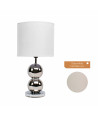Lámpara para mesa con base metalizada de cerámica - Blanco