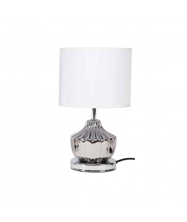 Lámpara para mesa con base metalizada oriental - Blanco