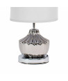 Lámpara para mesa con base metalizada oriental - Blanco