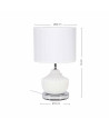 Lámpara para mesa con base blanca oriental - Blanco