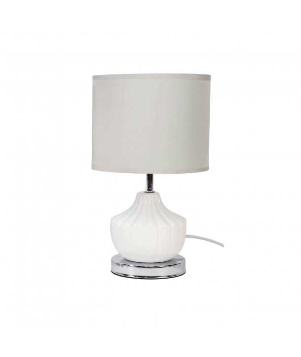 Lámpara para mesa con base blanca oriental - Beige