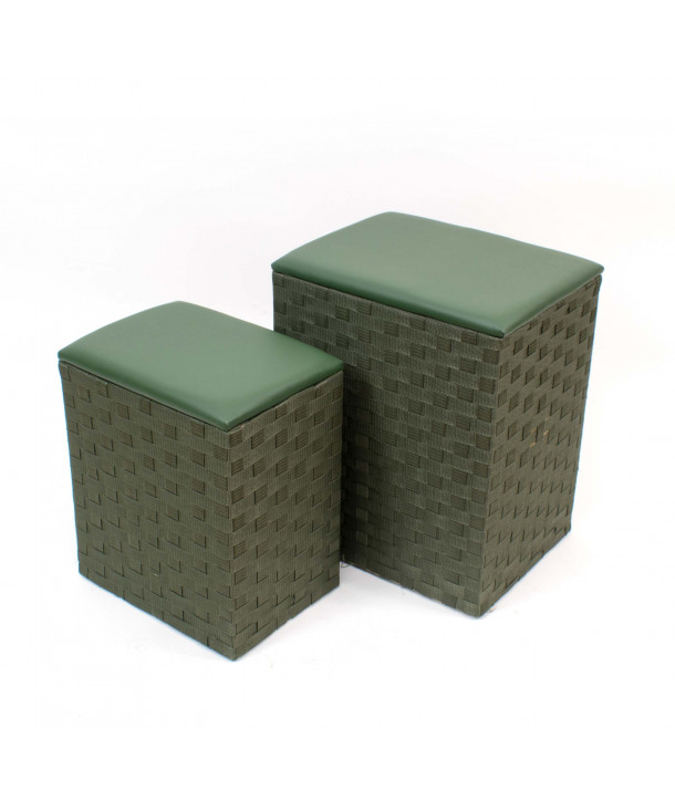 Set de 2 cestos roperos rectangulares - Verde