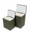 Set de 2 cestos roperos rectangulares - Verde